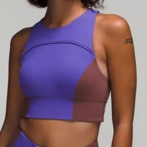 LULULEMON HIKE TO SWIN BRA SIZE 4 PURPLE AND BROWN COLOR NWT